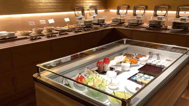 朝食会場レストラン琥珀のビュッフェ台